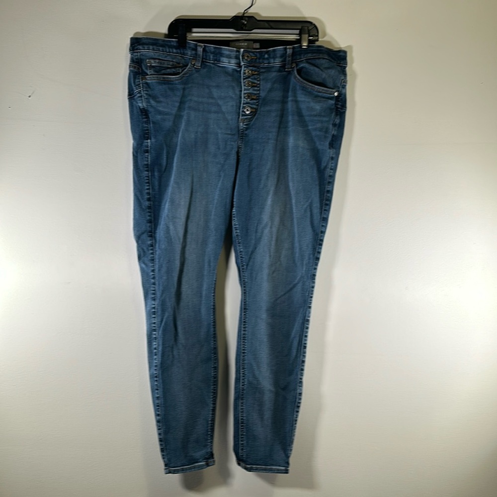 Torrid bombshell skinny button fly denim jeans size 20